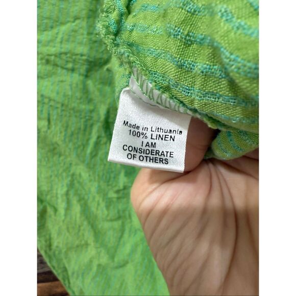 Flax linen sleeveless striped top sz Medium - Picture 5 of 9